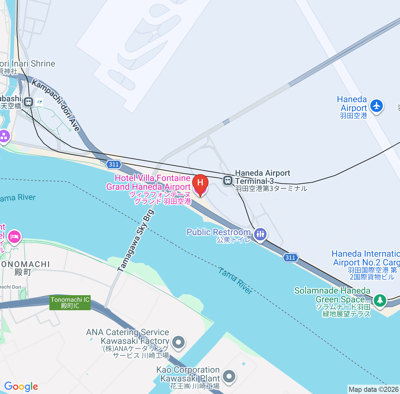 羽田机场维拉喷泉大酒店评价汇总 - 东京地理位置优越的酒店推荐 map