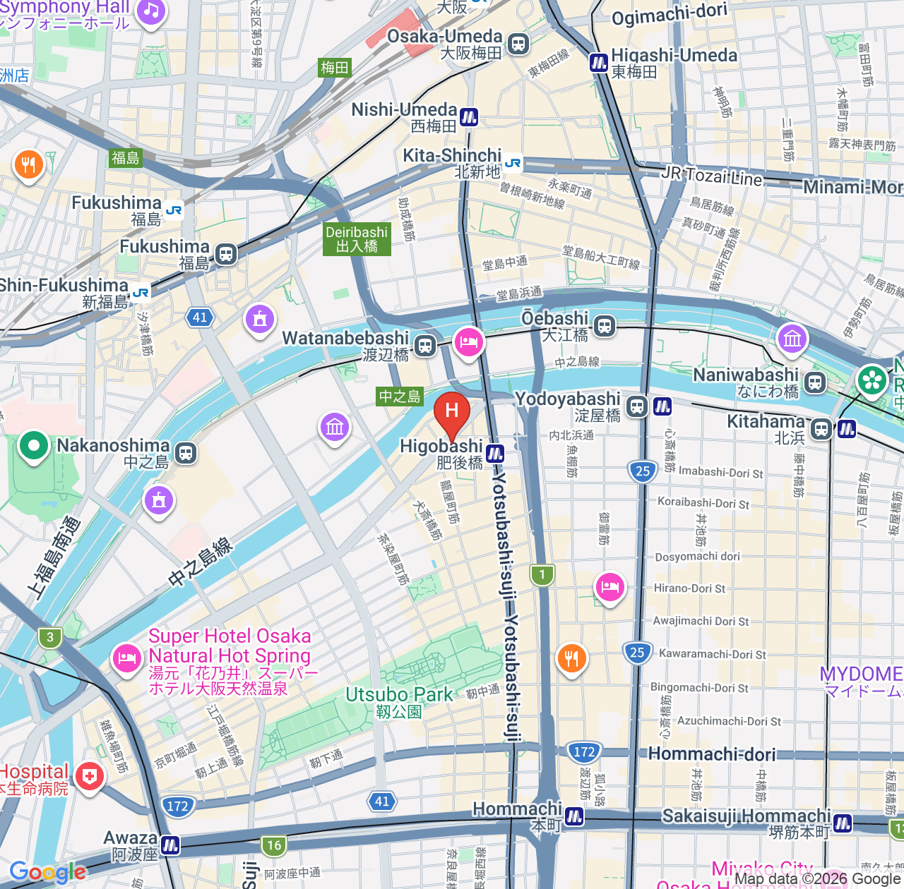 รีวิว เวลินา โฮเทล พรีเมียร์ นาคาโนชิมะ อีสต์ (Welina Hotel Premier Nakanoshima East) - แนะนำโรงแรมทำเลดีในโอซาก้า map