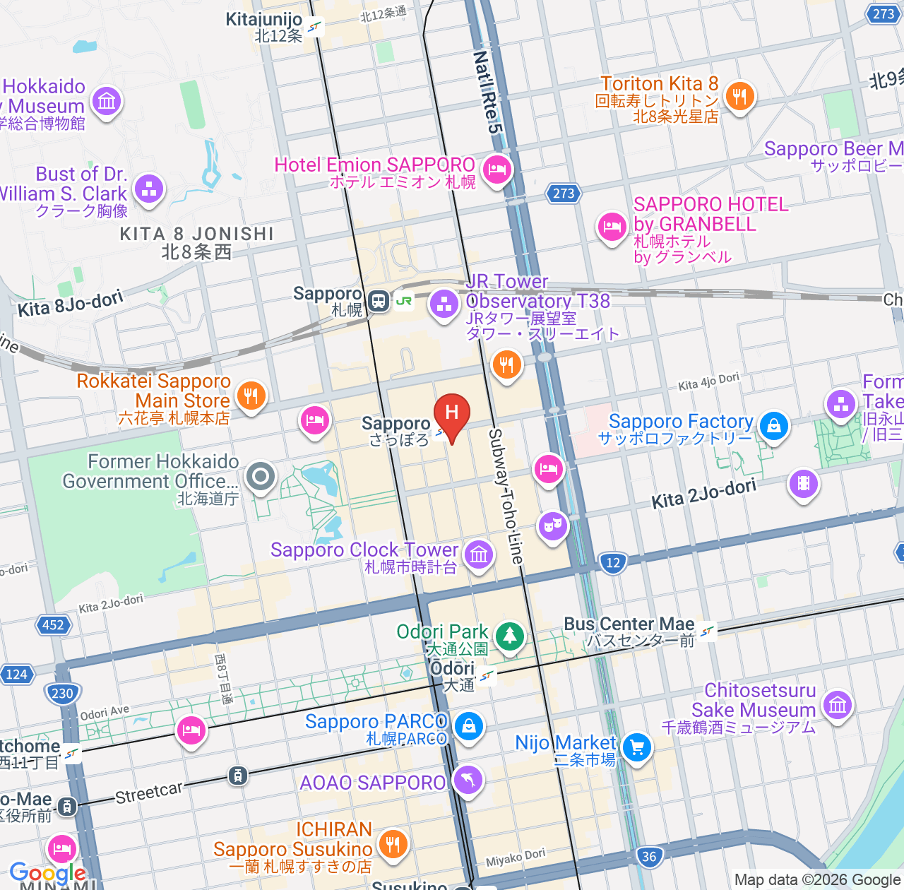 Kumpulan Ulasan Hotel Forza Sapporo Station - Analisis Kelebihan dan Kekurangan Kamar Bangunan Baru yang Dapat Dijangkau dengan Berjalan Kaki dari Stasiun Sapporo map