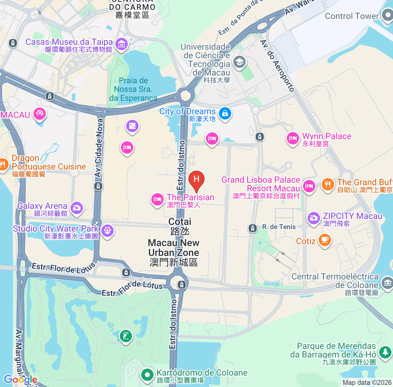 澳门伦敦人名品豪华精选酒店评价汇总 - 澳门优越地理位置酒店推荐 map