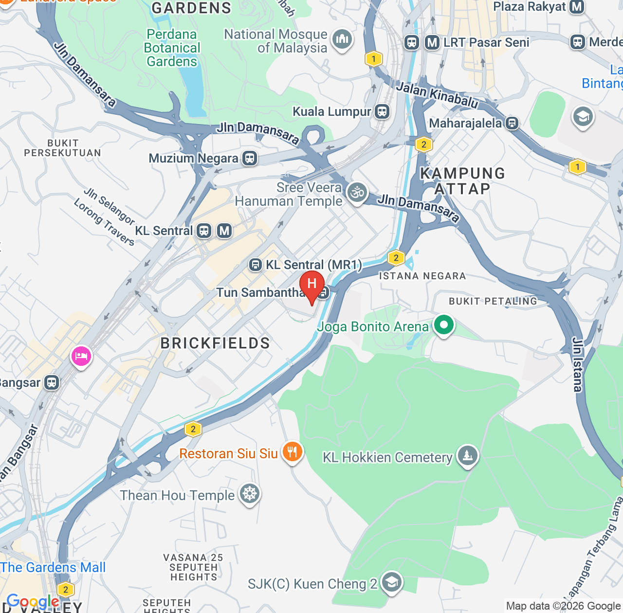 Riveria City Kuala Lumpur Sentral by Archos Review Summary - Recommended Hotel with a Great Location in Kuala Lumpur map