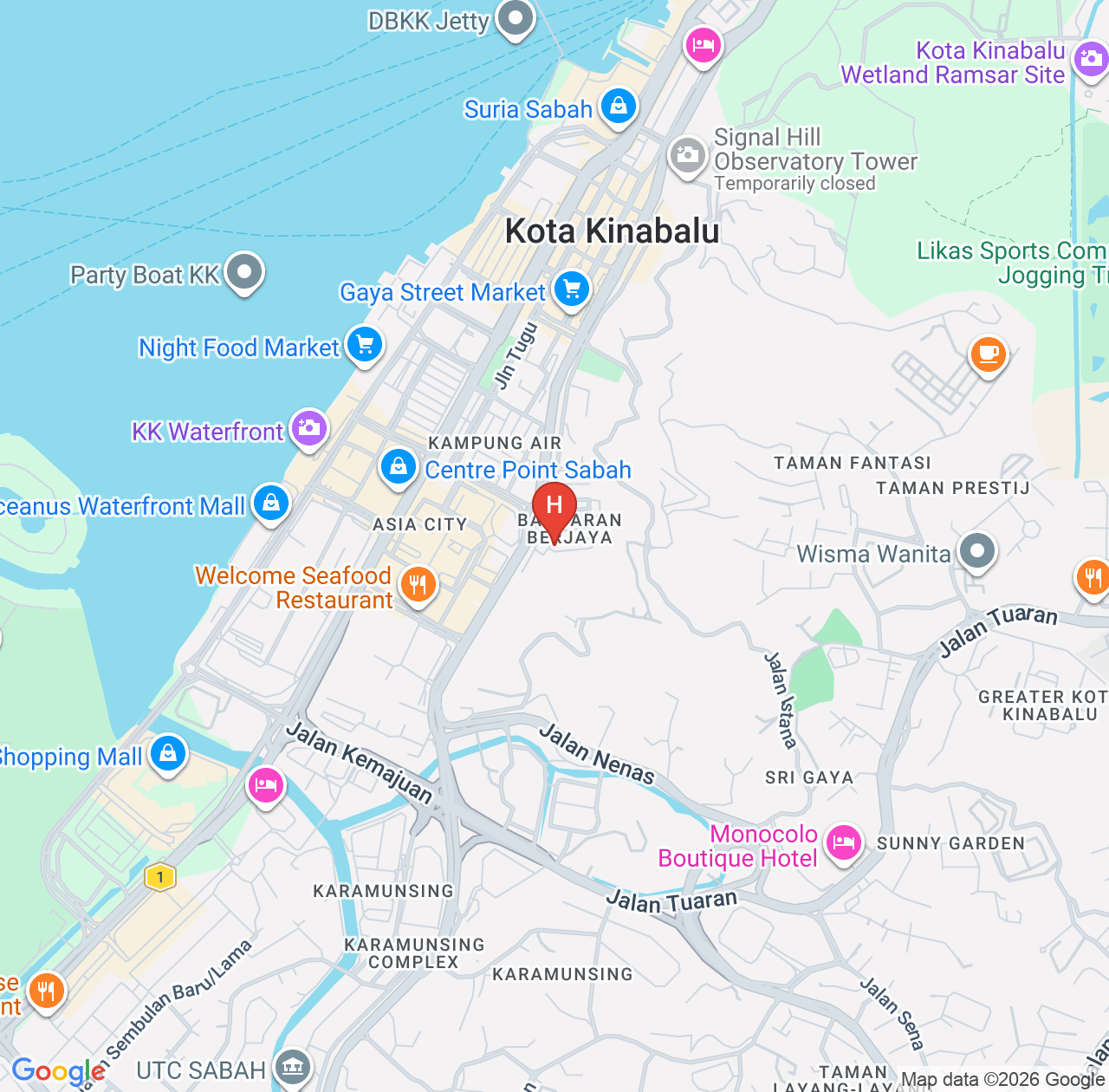 夏日酒店评价精选 - 亚庇市中心值得一住的住宿真实入住体验 map