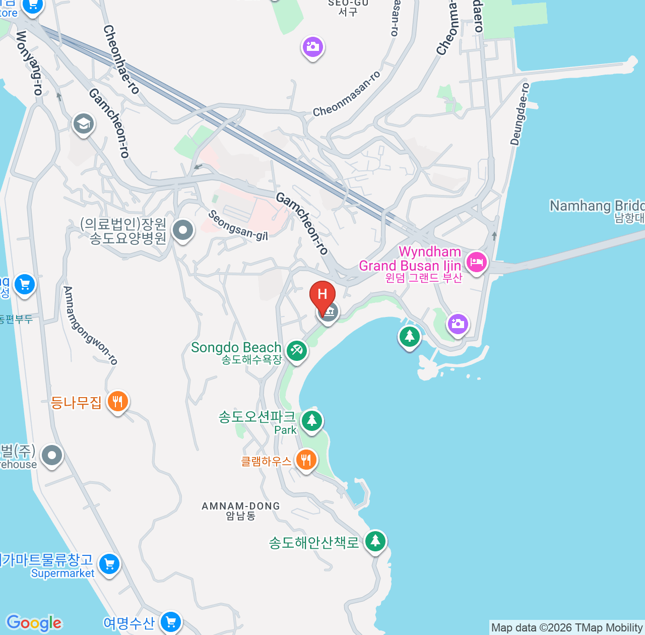 รวมรีวิว Urbanstay Busan Songdo Beach - ที่พักริมทะเลซงโดสุดประทับใจพร้อมวิวทะเลและห้องพักสะอาดตา map