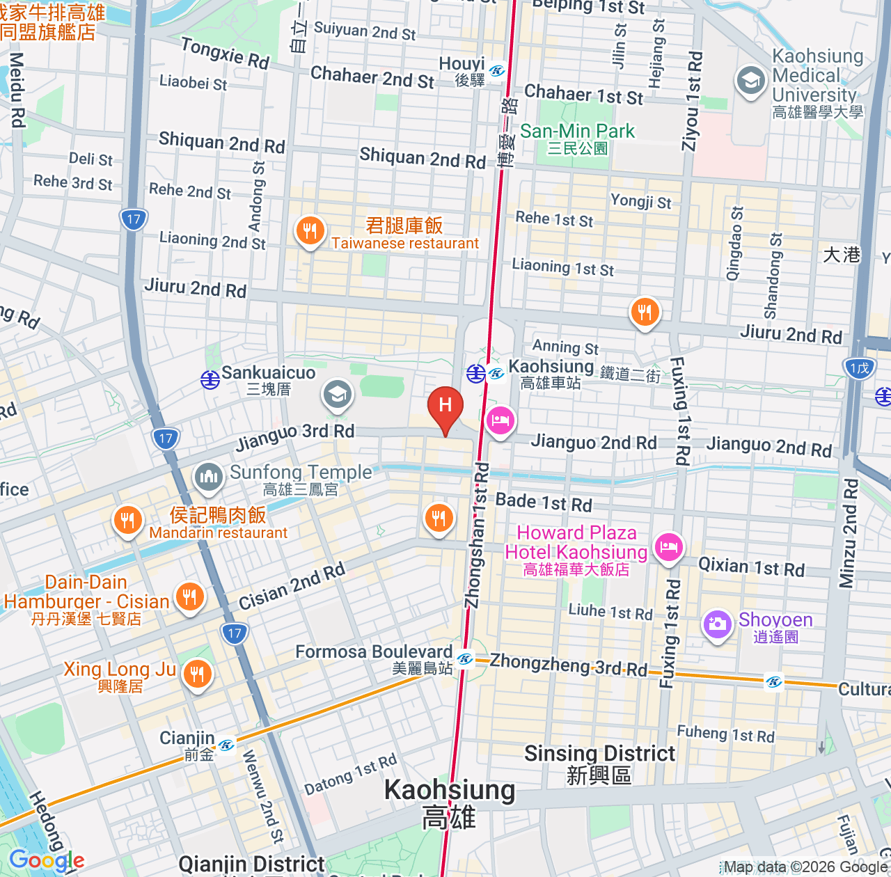 口コミまとめ - 高雄駅からのアクセス抜群な台湾徒歩旅行おすすめホテル map