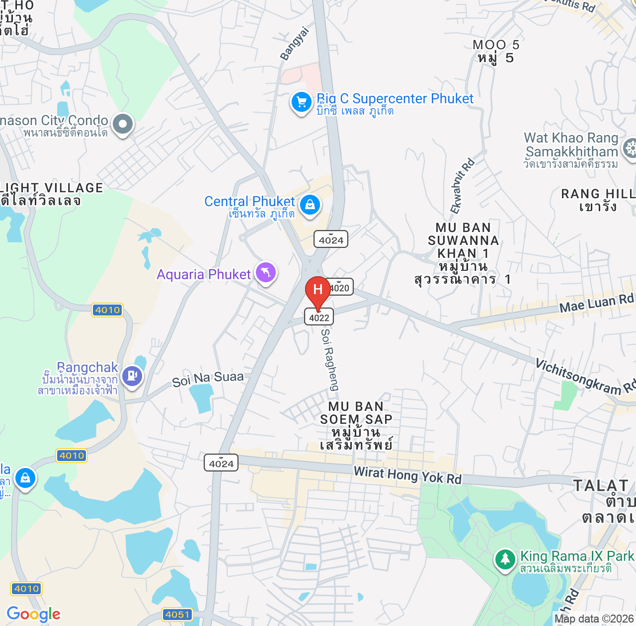 Dara Hotel Review Summary - Spacious Room Stay Near Central Phuket Shopping map